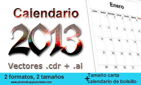 Calendario 2013 en vectores