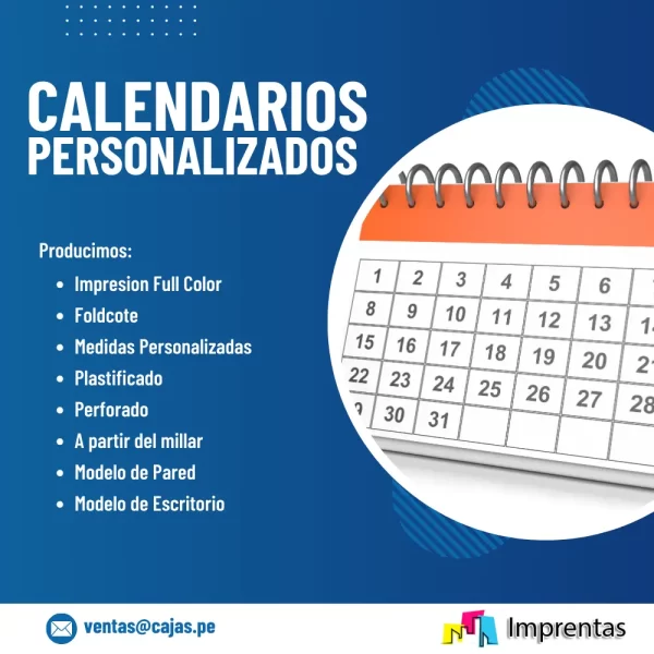 Venta de Calendarios Personalizados