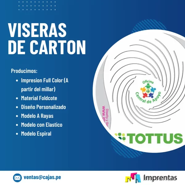 Viseras de Carton Personalizadas